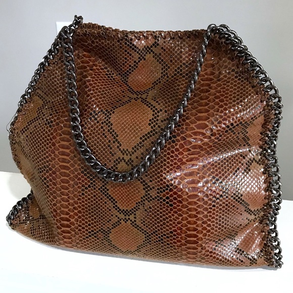 Handbags - 1. Left! Snakeskin Print Vegan Leather Bag